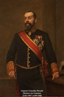 Augusto González Besada Mein. Ministro de Fomento (25-01-1907 a 14-09-1908). Pintor: Rafael Cortés Moreno (Huelva 1865-Madrid 1931). Copia de José...