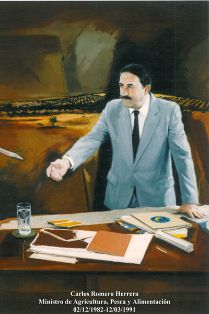 Carlos Romero Herrera. Ministro de Agricultura, Pesca y Alimentación (02-12-1982 a 12-03-1991). Pintor: Daniel Quintero (Málaga 1949). Foto:...