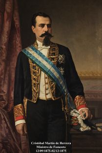 Cristóbal Martín de Herrera. Ministro de Fomento (12-09-1875 a 02-12-1875). Pintor: Ricardo Navarrete y Fos (Serpis, Alcoy, Alicante, 1834-Madrid,...