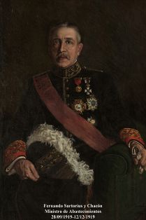 Fernando Sartorius y Chacón. Ministro de Abastecimientos (28-09-1919 a 12-12-1919). Pintor: Nazario Montero Madrazo (Madrid 1883-Orense 1963)....