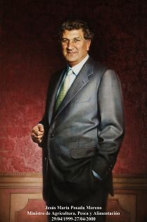 Jesús Posada Moreno. Ministro de Agricultura, Pesca y Alimentación (29-04-1999 a 27-04-2000). Pintor: Andrés Castellanos García. Foto: Valentín...