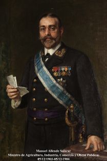 Manuel Allende Salazar y Muñoz Salazar. Ministro de Agricultura, Industria, Comercio y Obras Públicas (05-12-1903 a 05-12-1904). Pintor: Ricardo...