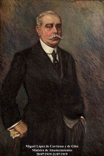 Miguel López de Carrizosa y de Giles. Ministro de Abastecimientos (20-07-1919 a 21-07-1919). Pintor: Nazario Montero Madrazo (Madrid 1883-Orense...