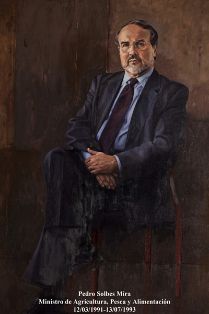 Pedro Solbes Mira. Ministro de Agricultura, Pesca y Alimentación (12-03-1991 a 13-07-1993). Pintor: Luis Jesús Serrano Martínez. Foto: Valentín...
