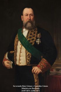 Servando Ruiz Gómez y González Llanos. Ministro de Hacienda (24-07-1971 a 13-06-1872). Pintor: Pablo Pardo y González (Budia, Guadalajara, activo...