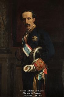 Severo Catalina y Del Amo. Ministro de Fomento (13-02-1868 a 23-04-1868). Pintor: Joaquín Domínguez Bécquer (Sevilla, 1817-1879). Foto: Valentín...
