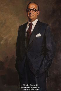 Virgilio Oñate Gil. Ministro de Agricultura (11-12-1975 a 07-07-1976). Pintor: Ricardo Macarrón (Madrid 1926-Riaza, Segovia 2004). Foto: Valentín...