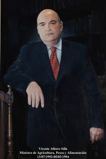 Vicente Albero Silva. Ministro de Agricultura, Pesca y Alimentación (13-07-1993 a 05-05-1994). Pintor: Gustavo Manzano de Andrés. Foto: Valentín...
