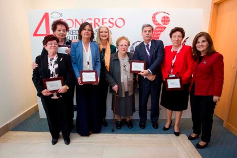 Las homenajeadas junto a Aurora de Blas, Subdirectora Gral. de Economía Pesquera; Carlos Larrañaga, Director Gral. de Ordenación Pesquera y Mar...