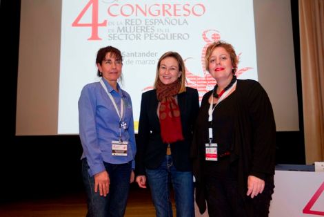 Ponentes del Taller 1: Gastronomía Pesquera. De izq. a dcha. Itziar Larrinaga, promotora del proyecto Caballito Cantábrico; Milagros Rozadilla,...