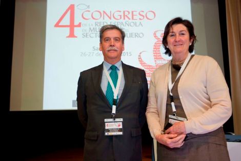 Carlos Larrañaga, Director Gral. de Ordenación Pesquera y Presidente de la Red Española de Mujeres en el Sector Pesquero, junto a Pilar Pereda,...
