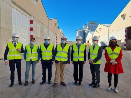 Hoy, en una visita a la cooperativa Copiso, en Soria  